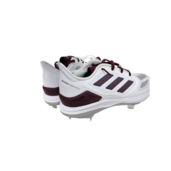 NEW adidas 7.5 Adizero Purehustle 3 Elite Sneaker Cleat Softball White Burgundy - Picture 6 of 7